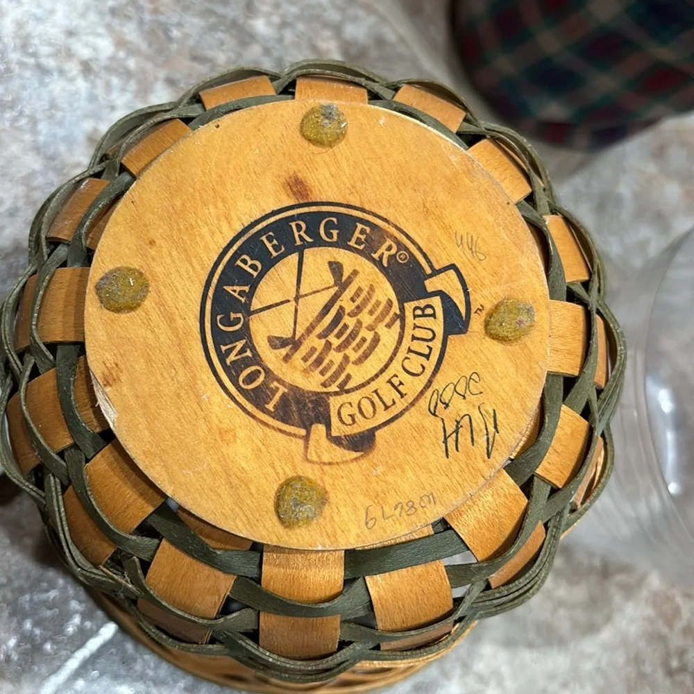 2000 Longaberger Golf Basket Liner Protector and Tie-on